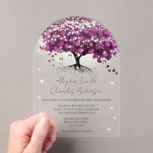 Märchenhafte Hochzeit mit Lila Herzleder Acryleinladungen (Insitu (Handheld))