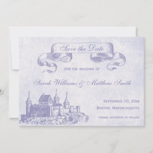 Märchenhafte Hochzeit Sichern des Datums Save The Date (Vorderseite)