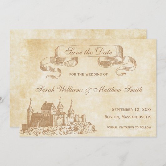 Märchenhafte Hochzeit Sichern des Datums Save The Date (Vorne/Hinten)