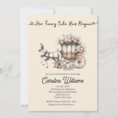 Märchenhafte Hochzeitsbrause mit Pferd und Kutsche Einladung (Vorderseite)