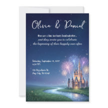 Märchenhafte Hochzeitseinladung Sternen Schloss