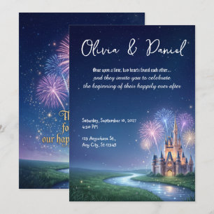 Märchenhafte Hochzeitseinladung Sternen Schloss Einladung