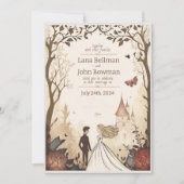 Märchenhafte Hochzeitseinladungen Feiertagskarte (Vorderseite)