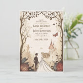 Märchenhafte Hochzeitseinladungen Feiertagskarte (Stehend Vorderseite)