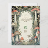Märchenhafte Hochzeitsfeier Mushroom Forest Einladung (Rückseite)