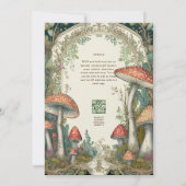 Märchenhafte Hochzeitsfeier Mushroom Forest Einladung (Rückseite)