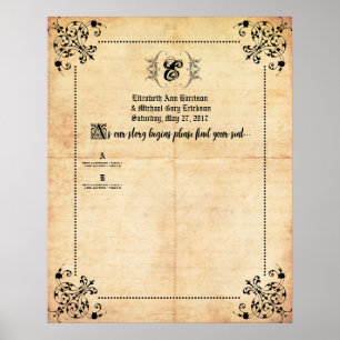 Märchenhafte Hochzeitskarte Poster