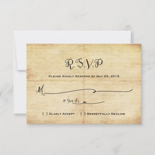 Märchenhafte Hochzeitskarte RSVP - einmal in der Z Karte (Vorderseite)