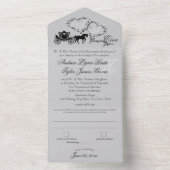 Märchenhafte Hochzeitsreise Silber Grau All In One Einladung (Innen Boden)