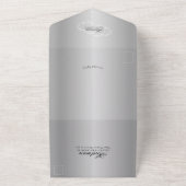 Märchenhafte Hochzeitsreise Silber Grau All In One Einladung (Außenbereich)