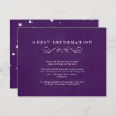 Märchenhafte Hochzeitstippkarten in Royal Lila Begleitkarte (Vorne/Hinten)