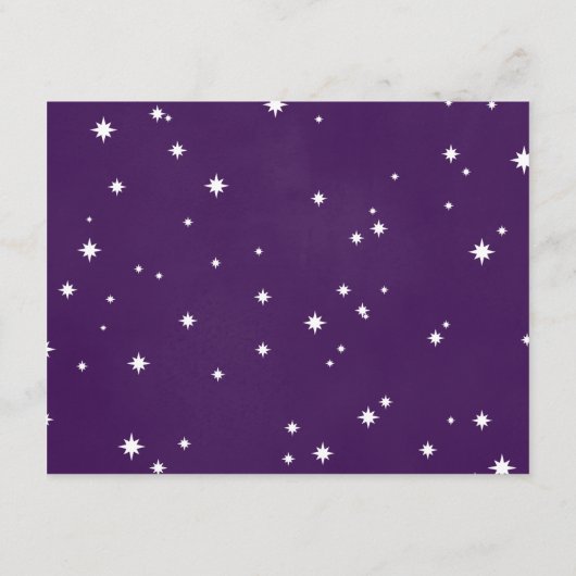 Märchenhafte Hochzeitstippkarten in Royal Lila Begleitkarte (Rückseite)