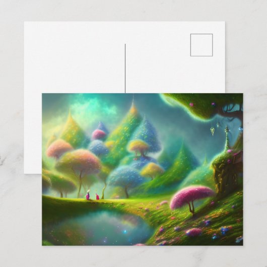 Märchenhafte Landschaft Postkarte (Vorne/Hinten)