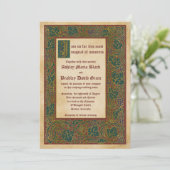 Märchenhafte mittelalterliche bemannte Manuskripto Einladung (Stehend Vorderseite)