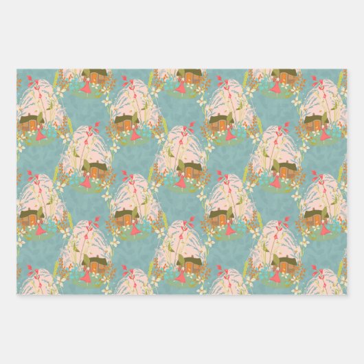 Märchenhafte Muster Geschenkpapier Set (Vorderseite 2)