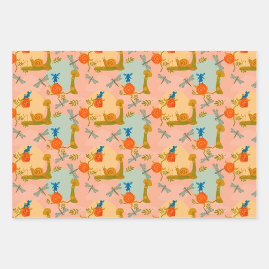 Märchenhafte Muster Geschenkpapier Set (Vorderseite)