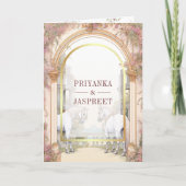 Märchenhafte Pferde Ancient Indian Palace Hochzeit Einladung (Vorderseite)