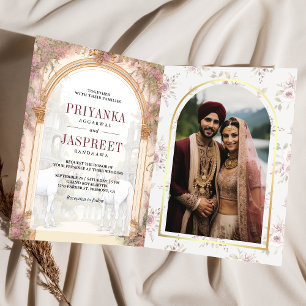 Märchenhafte Pferde Ancient Indian Palace Hochzeit Einladung