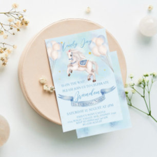 Märchenhafte Pony-Luftballons 1. Geburtstagsfeier  Einladung