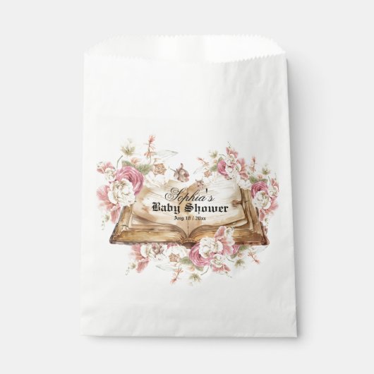 Märchenhafte Rosen-Baby-Party Geschenktütchen (Vorderseite)