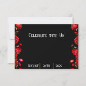 Märchenhafte Rote Rosen Hochzeit Save The Date (Rückseite)