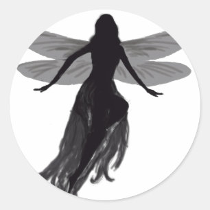 märchenhafte Silhouette Runder Aufkleber