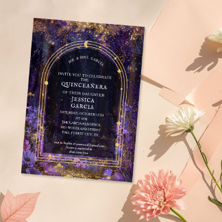 Märchenhafte Sommer-Enchanted Forest Quinceañera Einladung