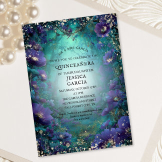 Märchenhafte Sommerfee Verzauberter Wald Quinceañ Einladung