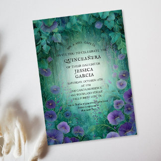 Märchenhafte Sommerfee Verzauberter Wald Quinceañ Einladung