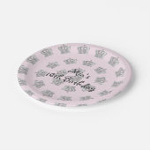 Märchenhafte Vintage Rosa Prinzessin Royal Crown T Pappteller (Schrägansicht)