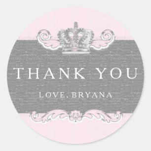 Märchenhafte Vintage-Rosa-Prinzessinnen-Party-Aufk Runder Aufkleber