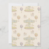 Märchenhafte Vintage Vergnügungspark Kinderdusche Einladung (Rückseite)