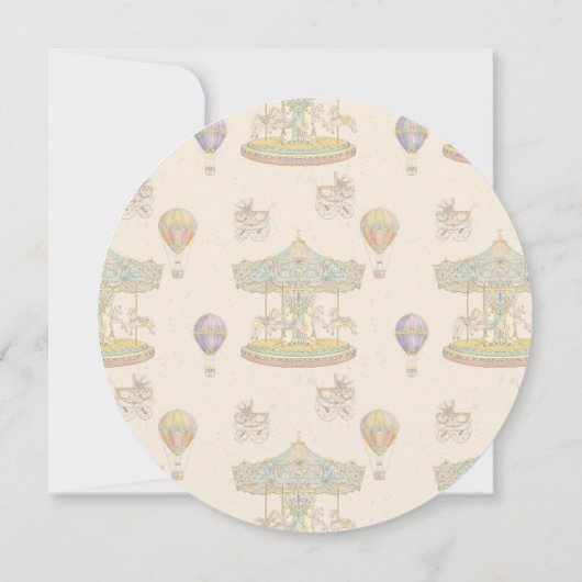 Märchenhafte Vintage Vergnügungspark Kinderdusche Einladung (Rückseite)