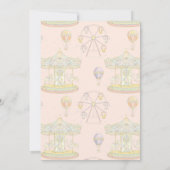 Märchenhafte Vintage Vergnügungspark Kinderdusche Einladung (Rückseite)