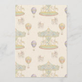 Märchenhafte Vintage Vergnügungspark Kinderdusche Menükarte (Rückseite)