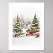 Märchenhafte Winterlandschaft Kunstdruck Poster (Vorne)