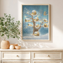 Märchenhafter Baumhaus-Geschichtenbuch-Kinderposte Poster