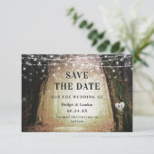 Märchenhafter bezauberter Wald Save the Date Golde (Stehend Vorderseite)