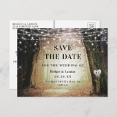 Märchenhafter bezauberter Wald Save the Date Golde Ankündigungspostkarte (Vorne/Hinten)