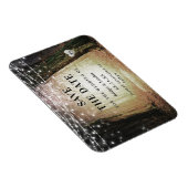 Märchenhafter bezauberter Wald Save the Date Golde Magnet (Rechte Seite)