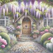 Märchenhafter Cottage-Gartenweg Aufkleber (Vorderseite)