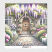 Märchenhafter Cottage-Gartenweg Aufkleber (Blatt)