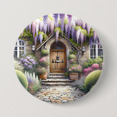 Märchenhafter Cottage-Gartenweg Button (Vorderseite)