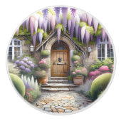 Märchenhafter Cottage-Gartenweg Keramikknauf (Vorderseite)