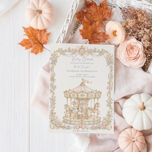 Märchenhafter Vintage-Vergnügungspark-Baby-Shower Einladung