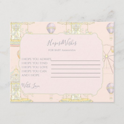 Märchenhafter Vintager Vergnügungspark Begleitkarte (Vorderseite)