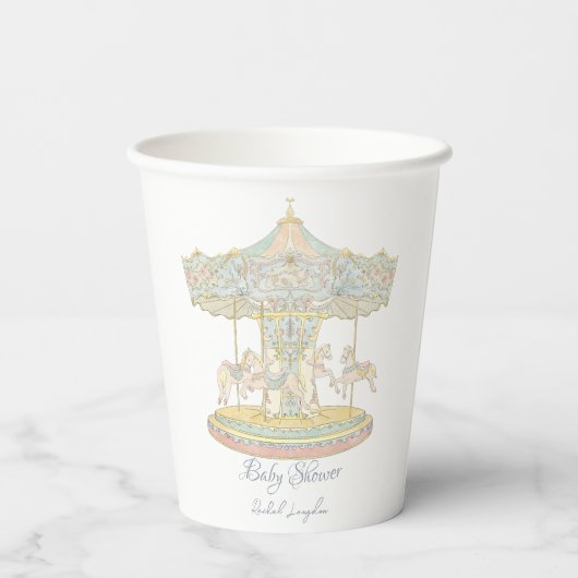 Märchenhafter Vintager Vergnügungspark Pappbecher (Rückseite)