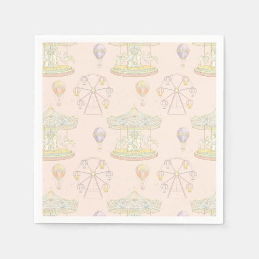 Märchenhafter Vintager Vergnügungspark Serviette (Vorderseite)