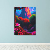 Märchenhafter Wanderpfad durch blühende Berglandsc Leinwanddruck (Insitu (Holzboden))