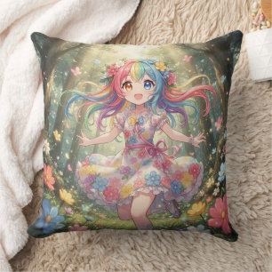 Märchenhaftes Anime-Mädchen Kissen